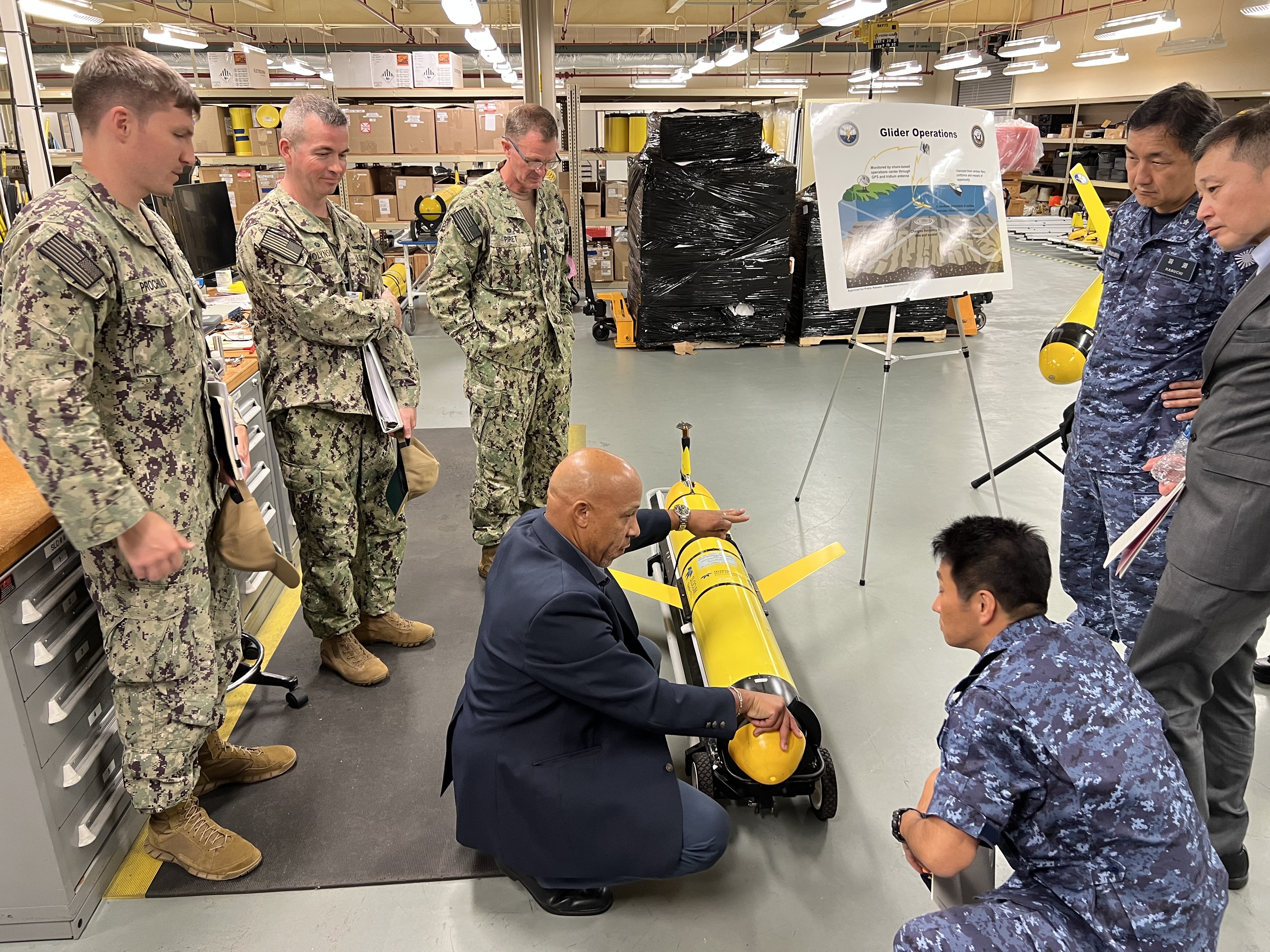 U.S. Naval Oceanography hosted a delegation from the Japanese Maritime Self Defense Force (JMSDF) Oceanography and Antisubmarine Warfare Support Command (OAC) for a comprehensive two-day tour of its global-reaching, environmental-information capabilities, Sept. 12-13, 2022.