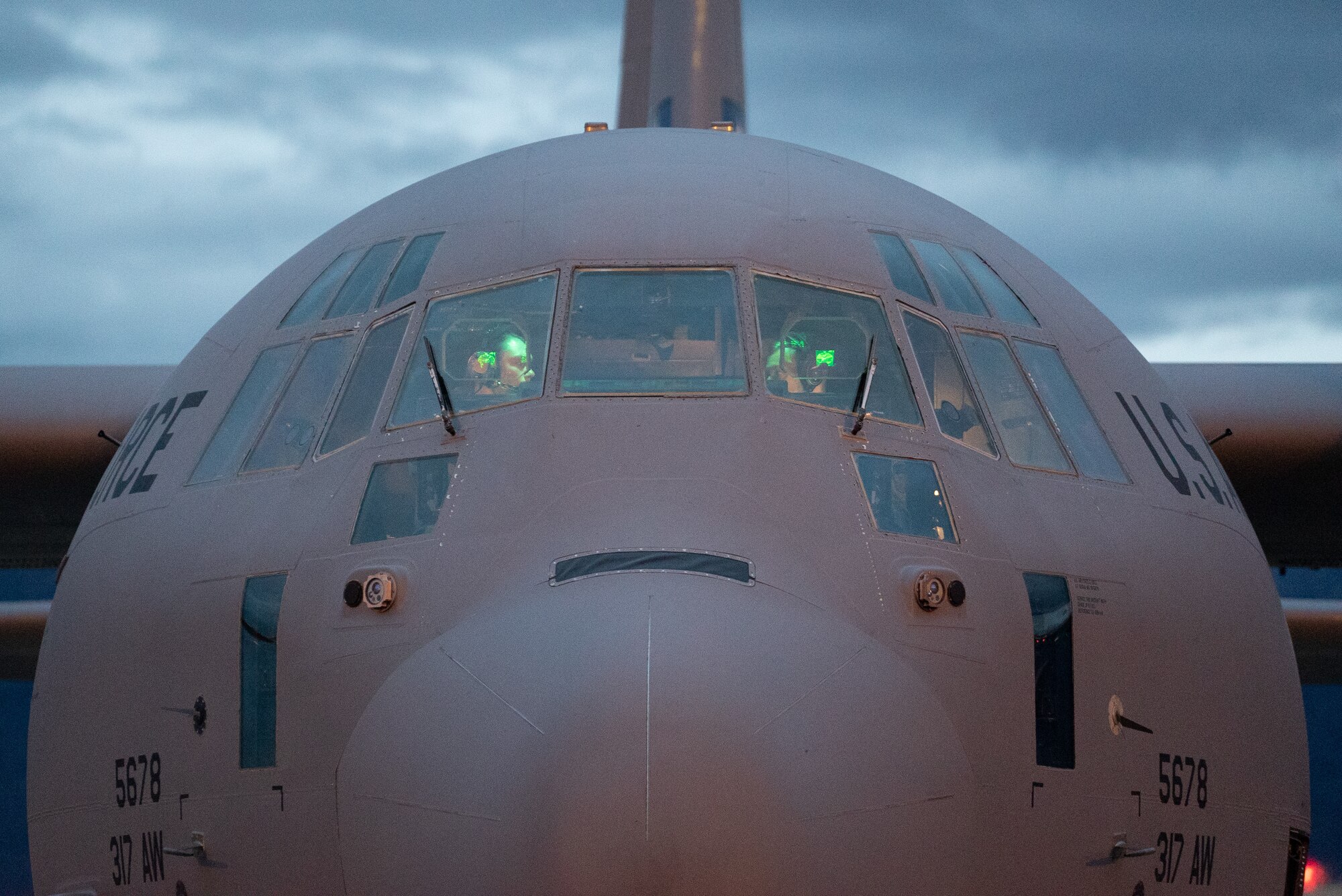 U.S. Air Force pilots in C-130J Super Hercules