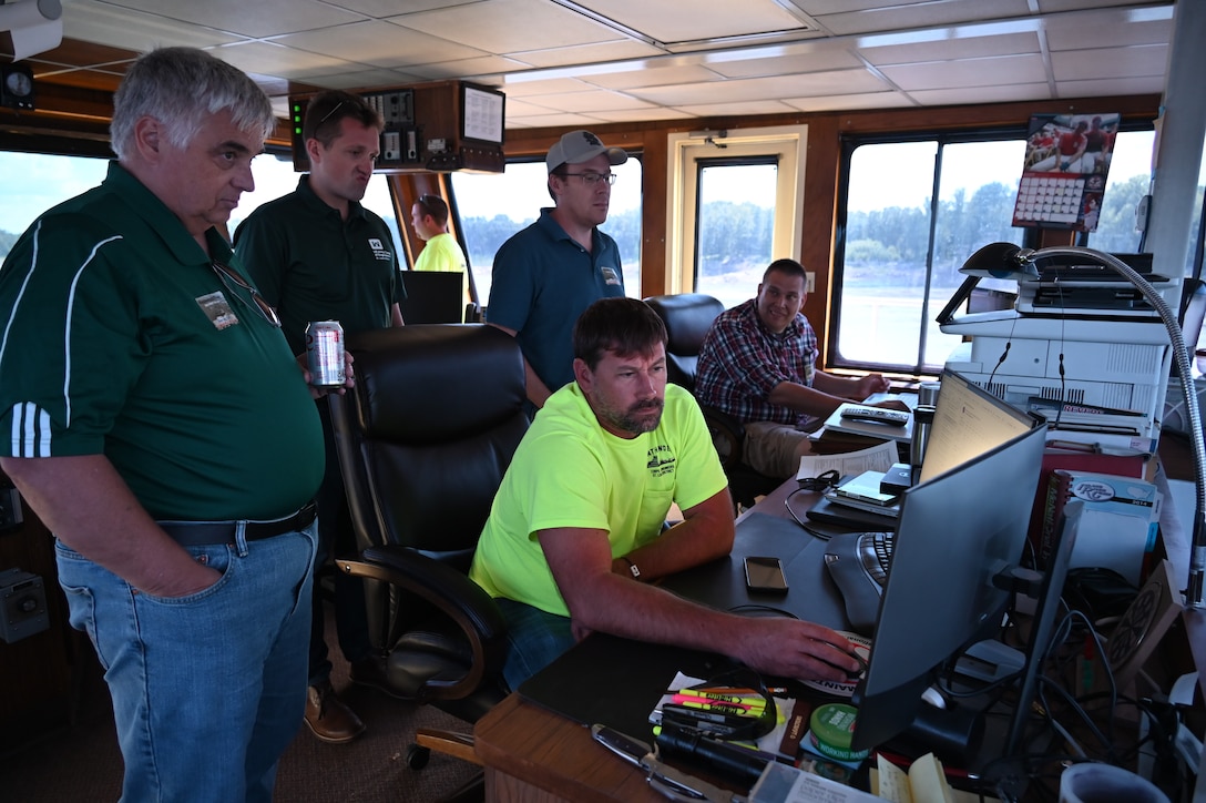 The St. Louis District hosted the annual River Resource Action Team boat trip Aug. 17 – 19 on the Middle Mississippi River within the St. Louis District. 

The RRAT is the St. Louis District's coordination forum to discuss environmental issues, compliance and share lessons learned with the District’s partners and stakeholders.  

The group traveled on the Corps of Engineer's Pathfinder from downtown St. Louis to the mouth of the Ohio River near Cairo, Ill.   

The trip has taken place each year since the early 70s, after the passage of groundbreaking environmental laws, such as the Clean Water Act and the Endangered Species Act.