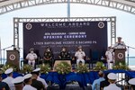 Vice Adm. Karl Thomas, commander, U.S. 7th Fleet, gives a speech at the opening ceremony of Exercise Sama Sama-Lumbas 2022 in Cebu, Philippines, Oct. 11. Sama Sama-Lumbas is a multilateral exercise and includes forces from Philippines, the United States, Australia, France, Japan, and the United Kingdom designed to promote regional security cooperation, maintain and strengthen maritime partnerships, and enhance maritime interoperability.