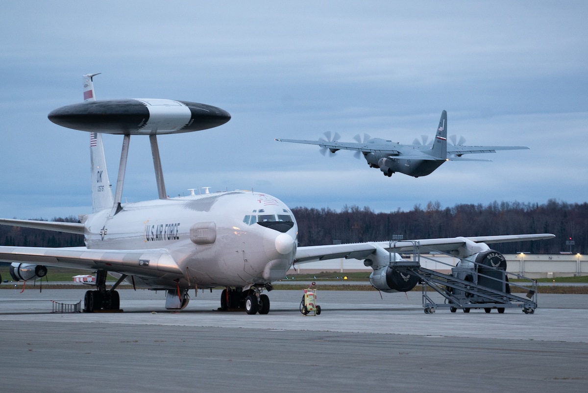 Photo of E-3 Sentry and C-130J Super Hercules