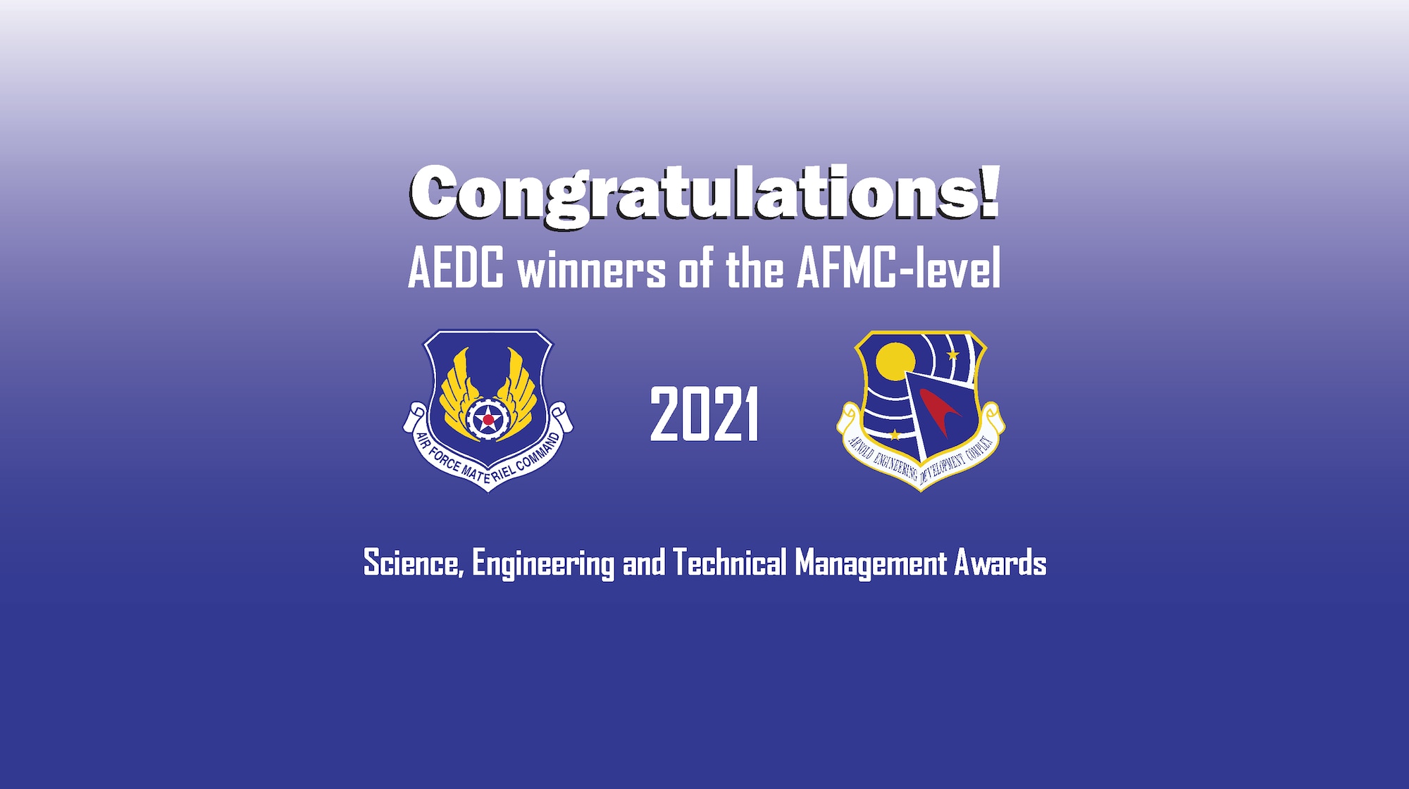 Arnold Engineering Development Complex winners of the Air Force Materiel Command-level Science, Engineering and Technical Management Awards graphic (U.S. Air Force graphic by Brooke Brumley)
