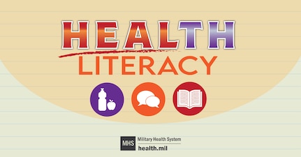Department of Defense health literacy graphic by Kim Farcot, Military Health System.