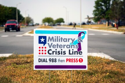 A sign on a strip of grass