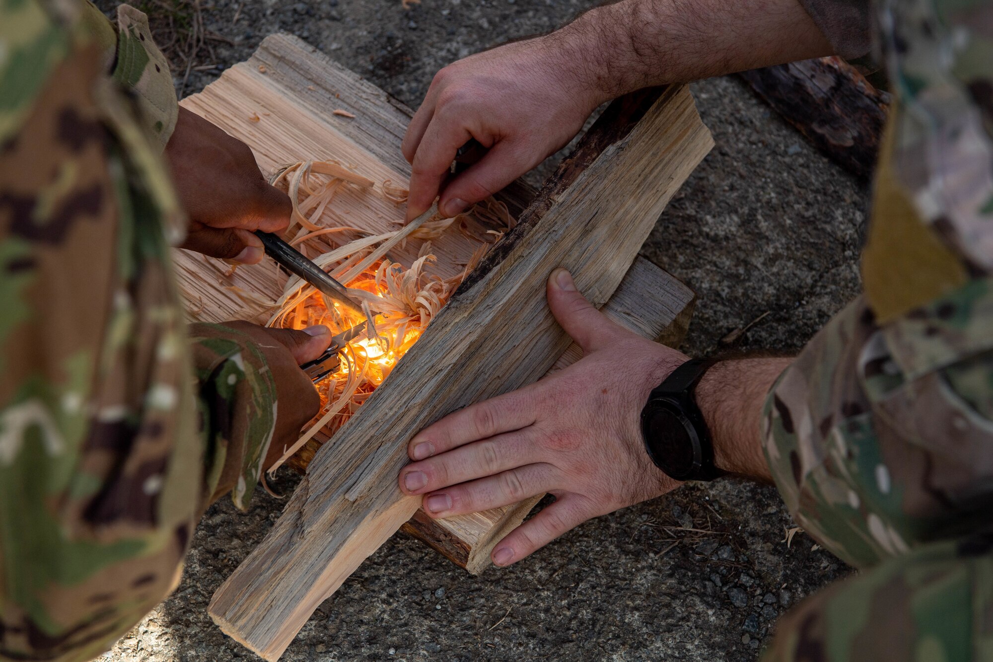 Airmen build fires