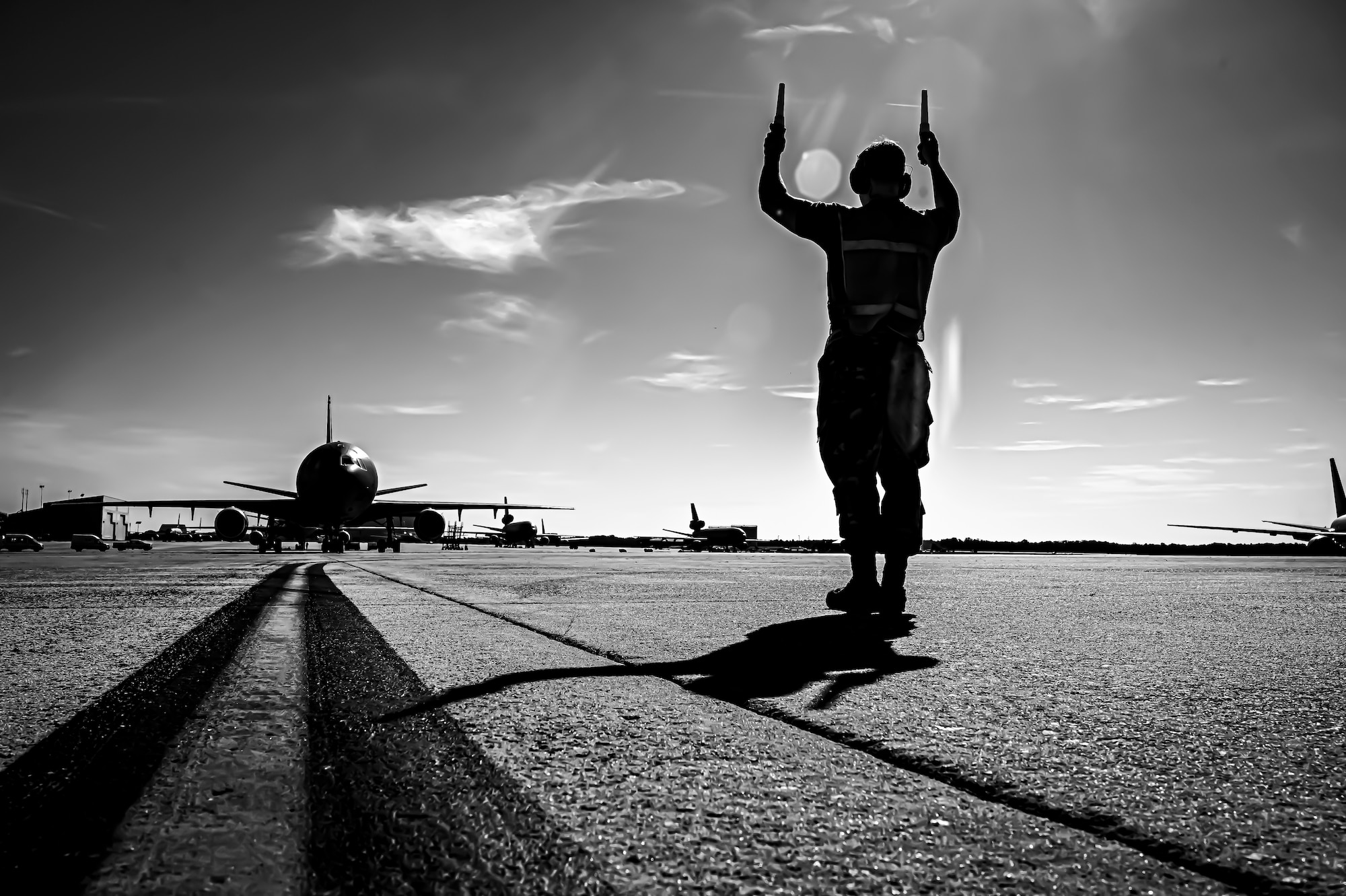 U.S. Air Force Senior Airman Austin Sondergard, 605th Aircraft Maintenance Squadron crew chief, performs pre-flight checks on a KC-10 extender at Joint Base McGuire-Dix-Lakehurst, N.J. on Oct. 10, 2022. Sondergard received brain surgery to remove an arteriovenous malformation, and later suffered losses to both memory, speech, and motor skills due to a stroke. Recovered, Sondergard returned to his duties as a Crew Chief and hobby as an avid powerlifter.