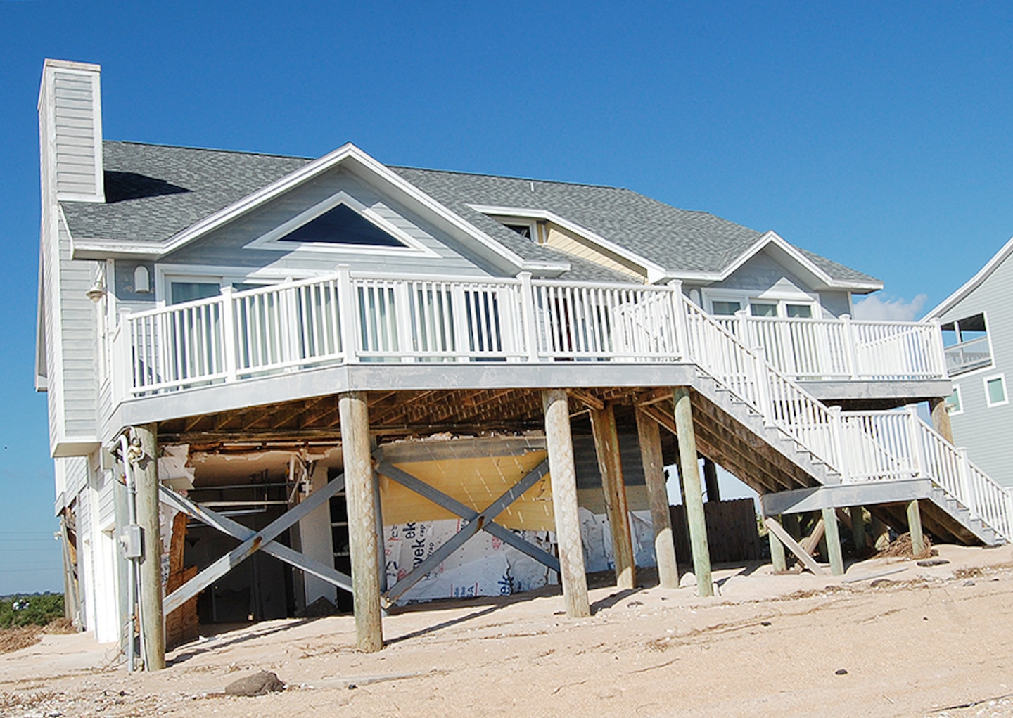 Storm damage at Vilano Beach, Florida
