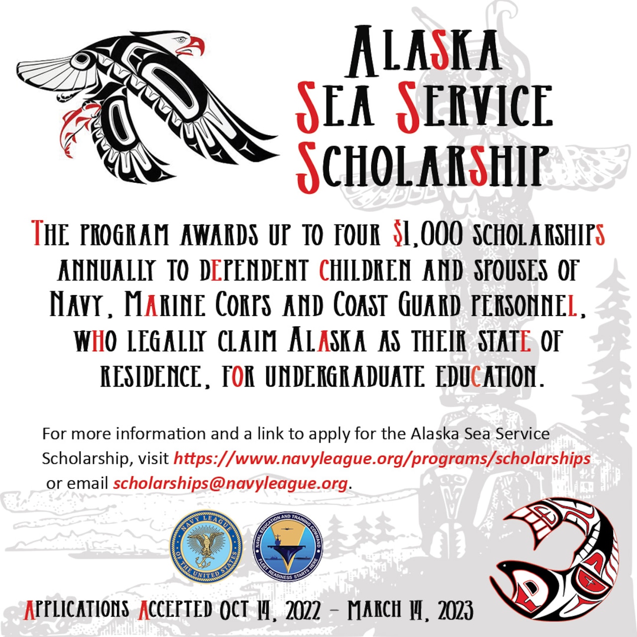 Alaska Sea Service Scholarship announcement.