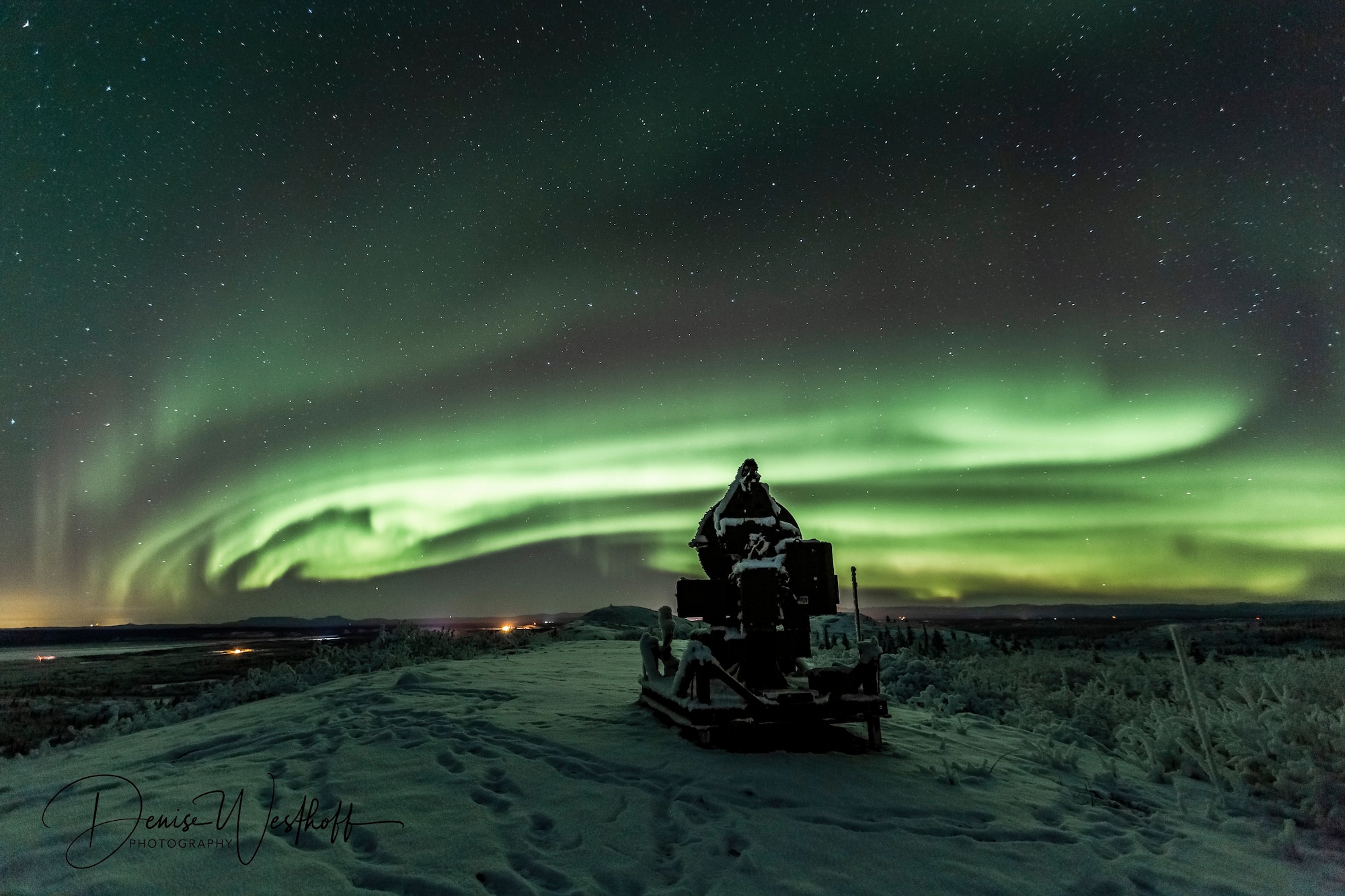 An Unmanned Threat Emitter (UMTE) sits on the Joint Pacific Alaska Range Complex, Alaska.