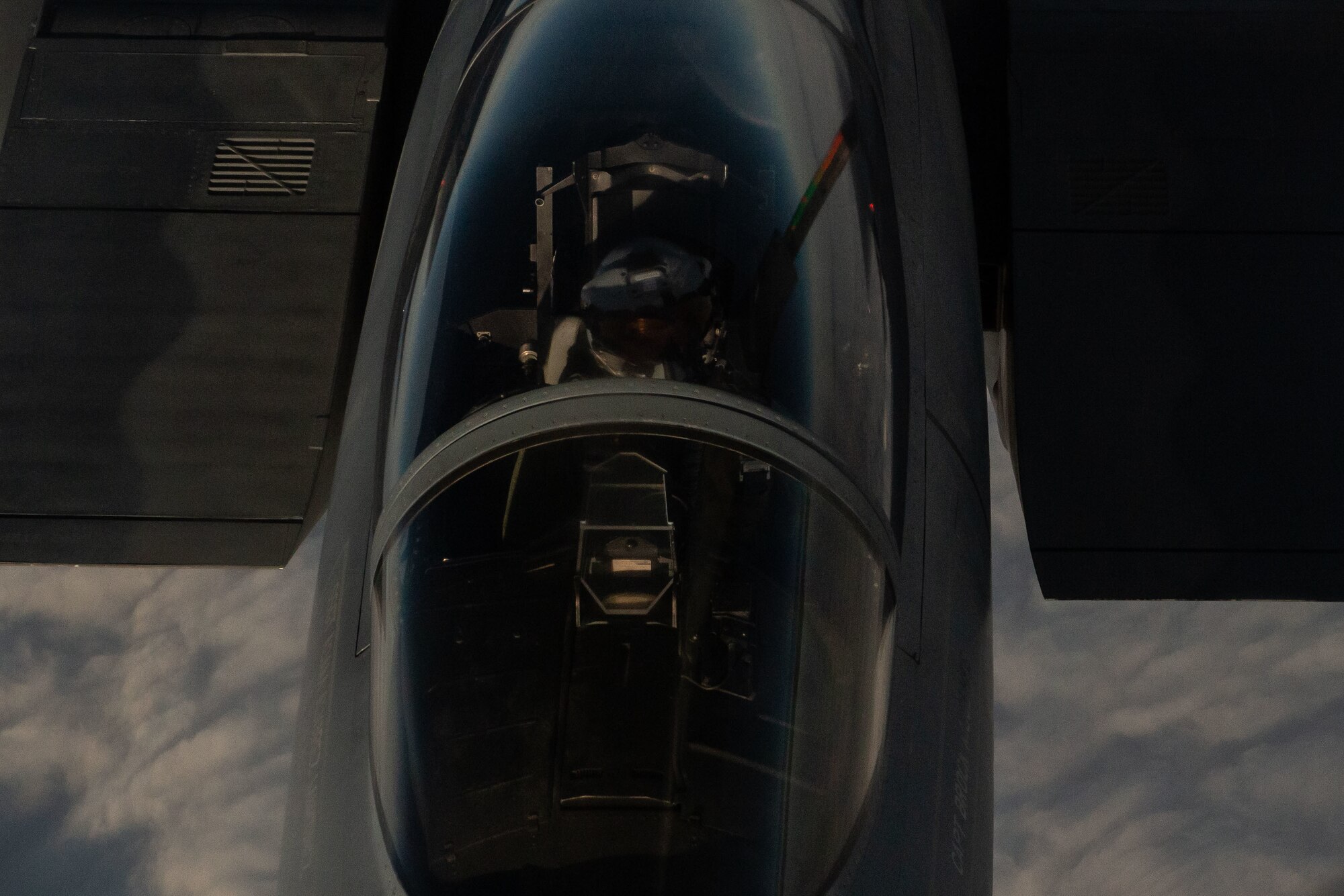 A U.S. Air Force F-15 Eagle is refueled