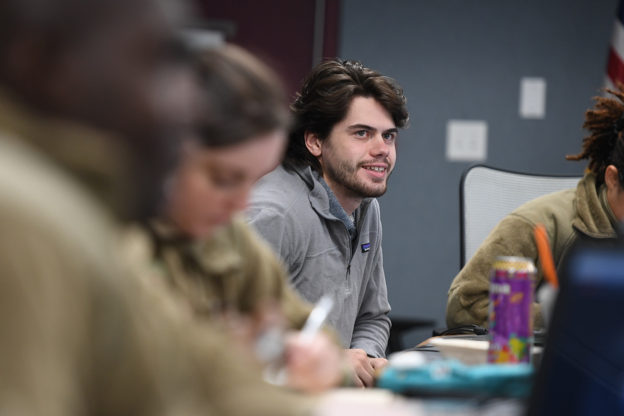 Aidan Conlon, civilian ALS student, civilian and airmen students, learning environment, participate in a discussion, joint environment