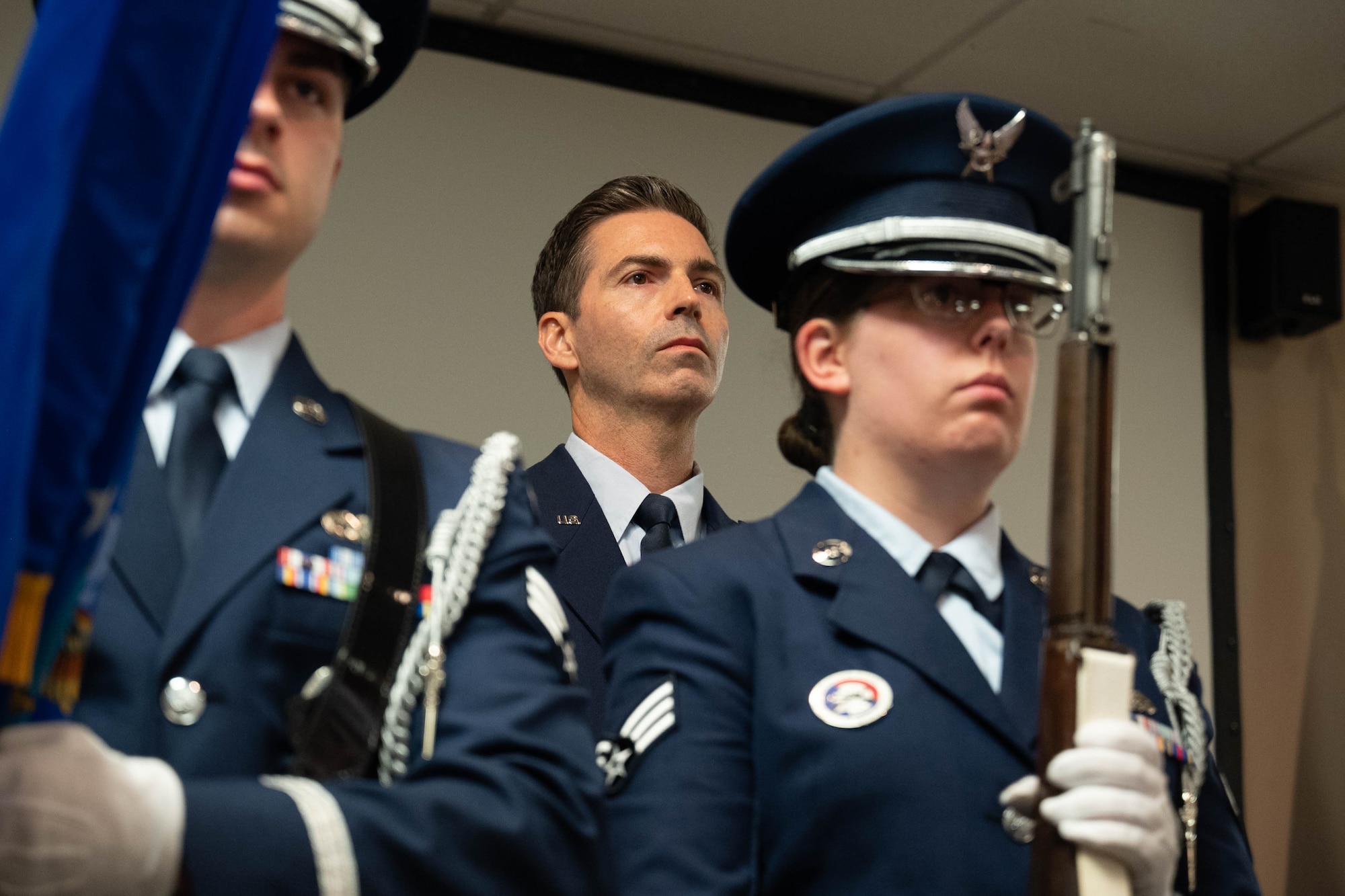 Lt. Col. Brennan McDonald assumed command of the 300th Airlift Squadron from Lt. Col. Michael Parker Oct. 15, 2022 at Joint Base Charleston, S.C. The ceremony was officiated by Lt. Col. Diane E. Patton, commander of the 315th Operations Group, JB Charleston. (U.S. Air Force photo by Tech. Sgt. Della Creech)