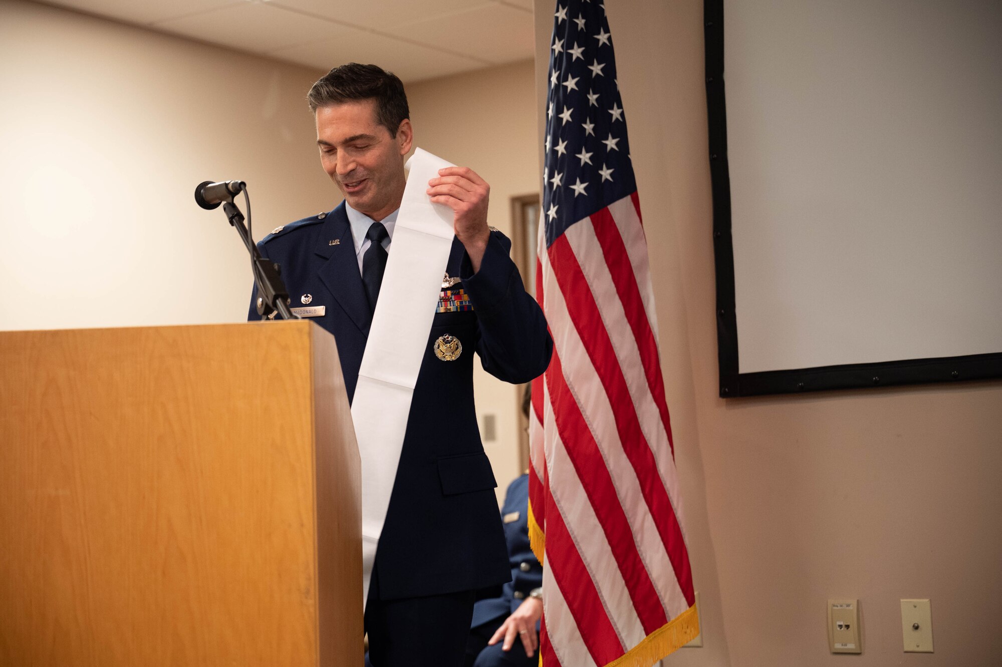 Lt. Col. Brennan McDonald assumed command of the 300th Airlift Squadron from Lt. Col. Michael Parker Oct. 15, 2022 at Joint Base Charleston, S.C. The ceremony was officiated by Lt. Col. Diane E. Patton, commander of the 315th Operations Group, JB Charleston. (U.S. Air Force photo by Tech. Sgt. Della Creech)