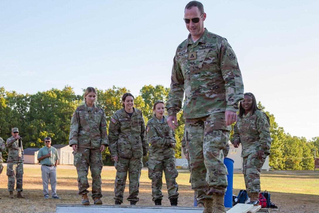 The U.S. Army Corps of Engineers, Kansas City District, Leadership Development Class of 2023 completes their LDP kick-off at Fort Leonard Wood, Missouri, on Oct. 3-6, 2022. The kick-off introduces the class to the Army by having them participate in or observe training that soldiers and officers complete during their time in the Army, and by learning from Army professionals about the different jobs engineers hold while in uniform. | Photo by Reagan Zimmerman, Kansas City District Public Affairs