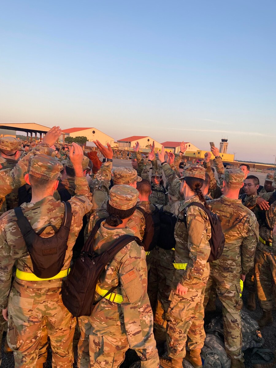 OTS Trainees Goldhawks Flight celebrating Commandants Challenge