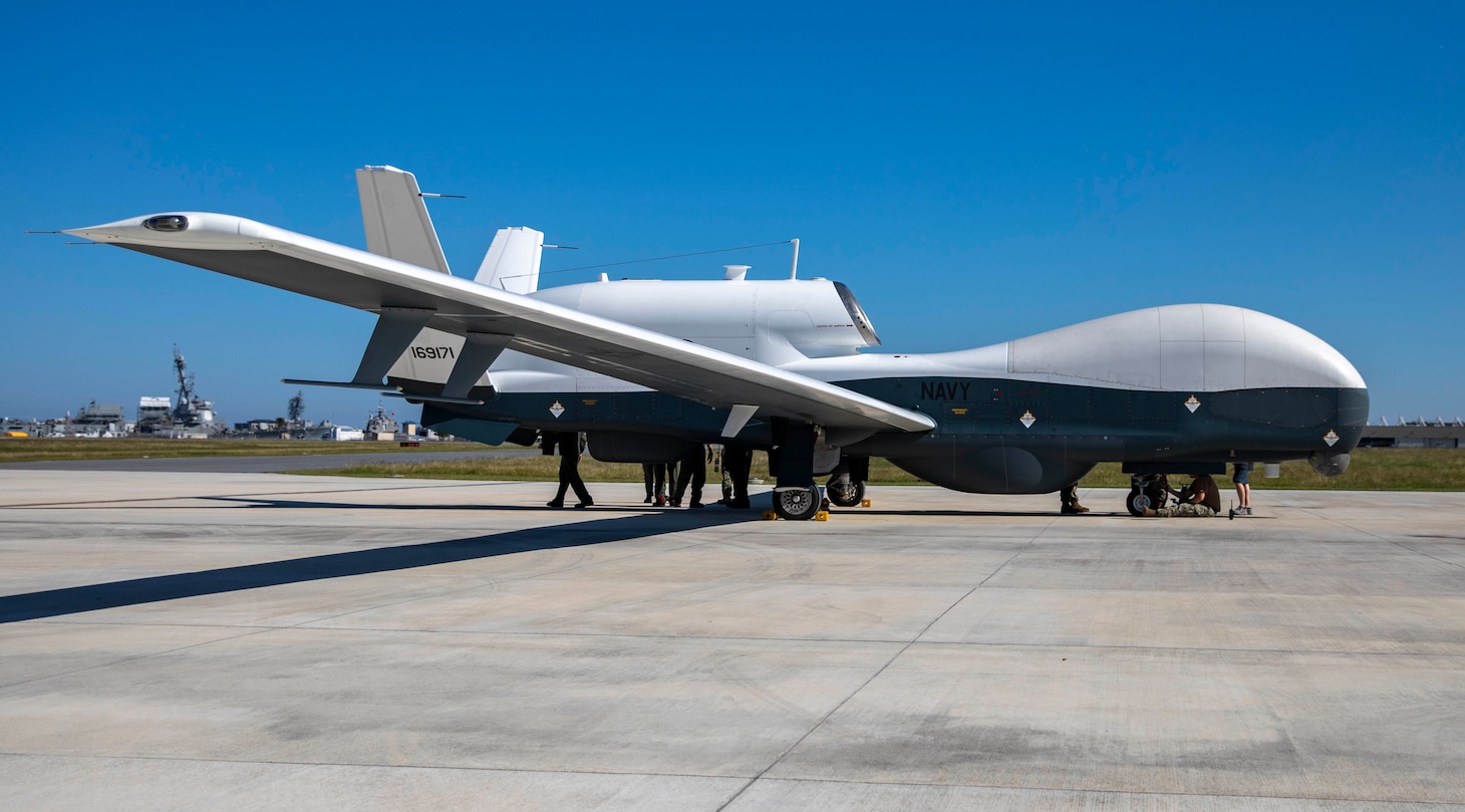 An MQ-4C Triton Unmanned Aircraft System (UAS) assigned to Unmanned Patrol Squadron 19 (VUP-19), lands at Naval Station Mayport, Florida, Oct. 14, 2022.