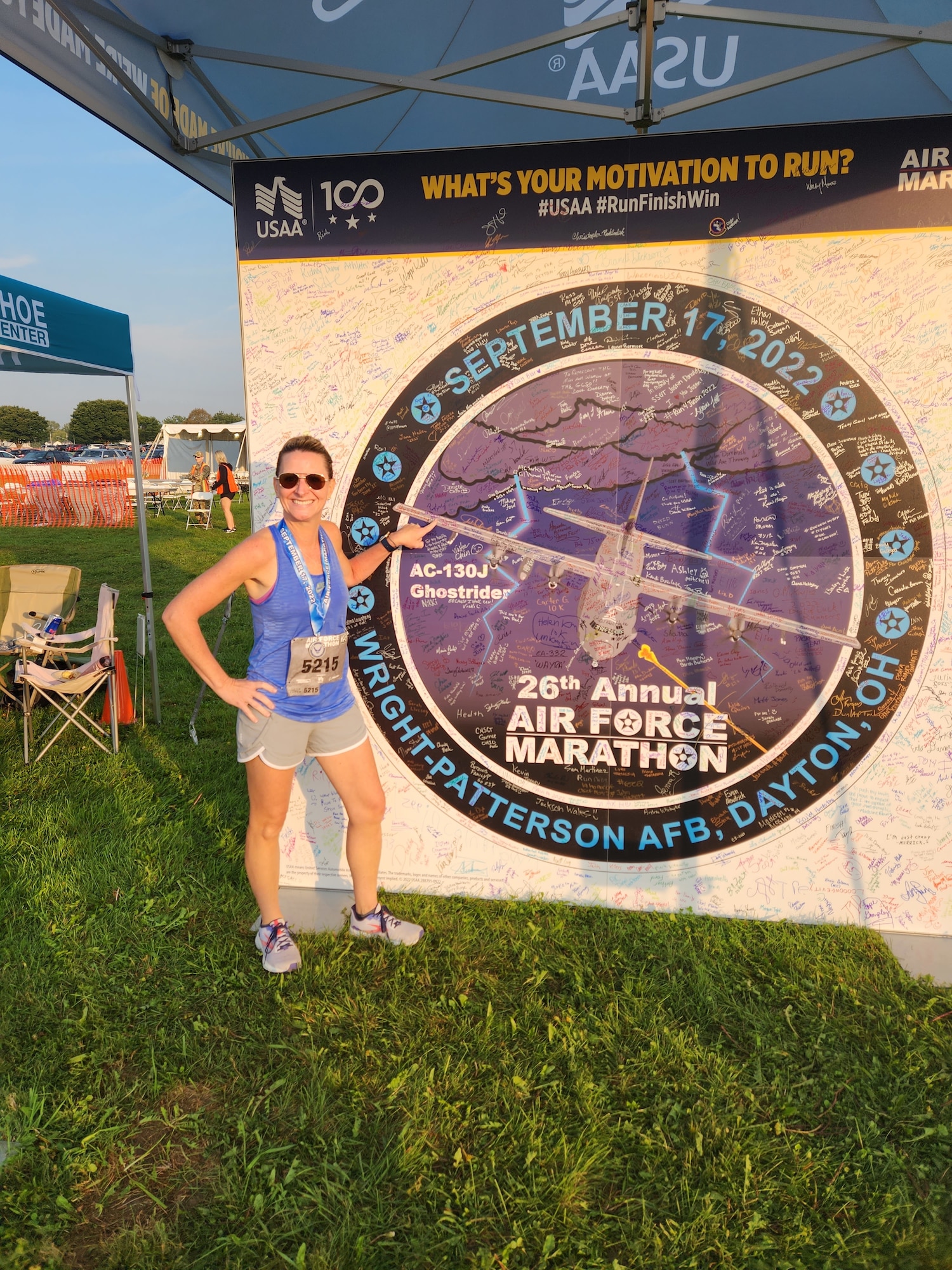 Col. Polly Sandness at the U.S. Air Force Marathon in Dayton, Ohio. (Courtesy photo)