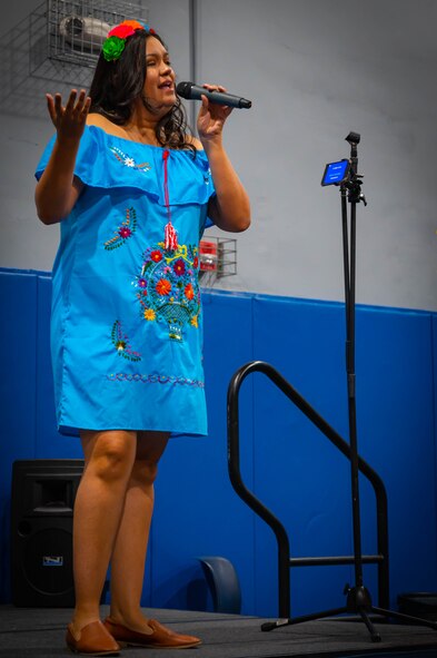 Members of Team Minot celebrate Hispanic Heritage Month at Minot Air Force Base, North Dakota, Oct. 14, 2022. Hispanic Heritage month is observed to celebrate the history and culture of the U.S. Latinx and Hispanic communities.