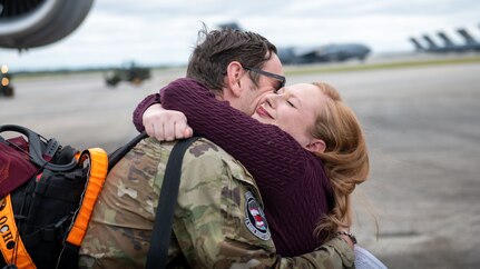 An Airman hugs his loved one