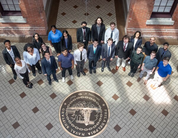 Naval Surface Warfare Center, Philadelphia Division hosts its annual Science, Technology, Engineering and Mathematics (STEM) Summer Intern Poster Session on July 28, 2022. Pictured are the STEM interns who presented their projects in person. (U.S. Navy photo by Gary Ell/Released)