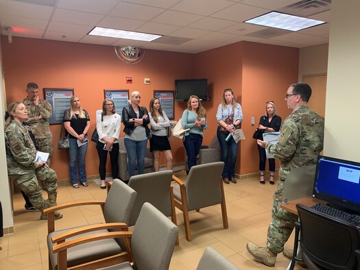 people on a tour in the medical building