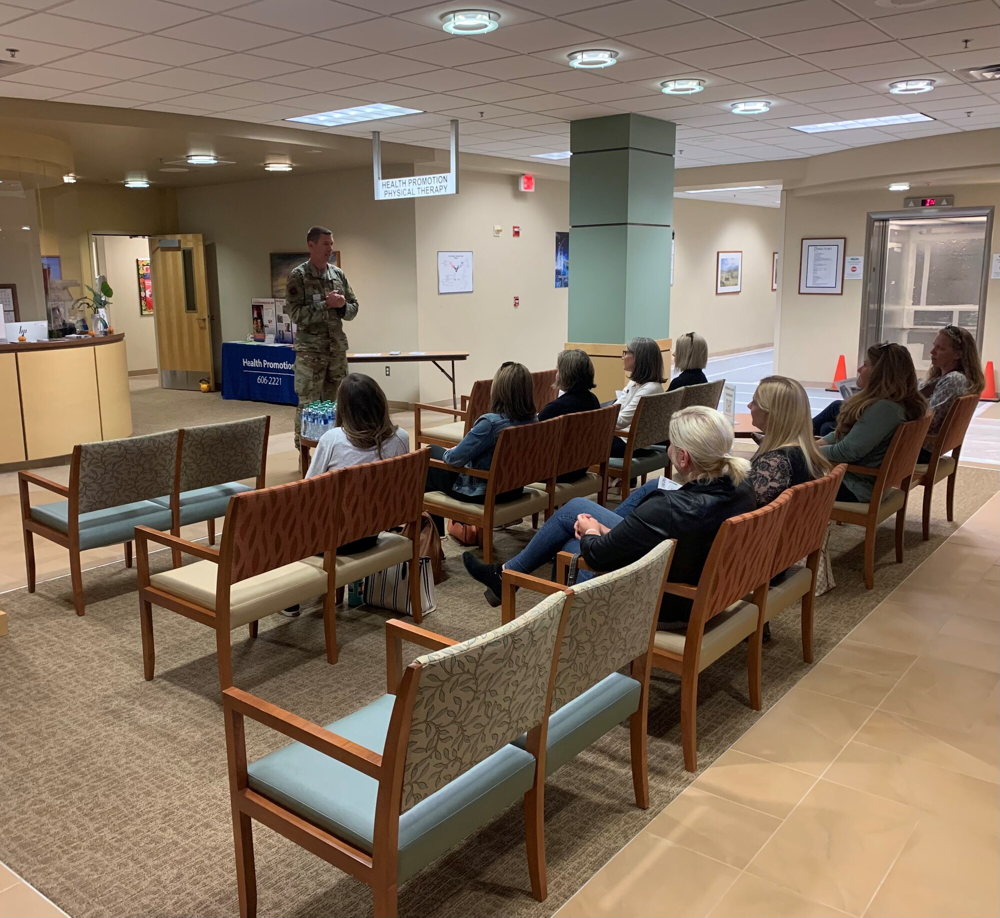 people on a tour in the medical building