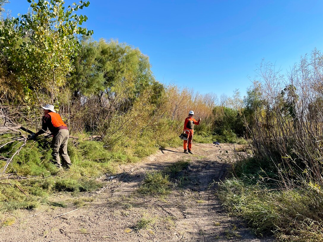 Volunteers help remove tamarisk along roadways to allow easier access to the river during the National Public Lands Day event at John Martin Reservoir, Sept. 24, 2022.
