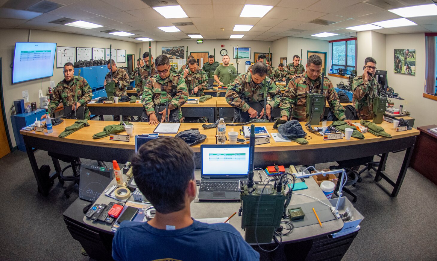 International students conduct a training evolution as part of the Waterborne Instructor Course Riverine at Naval Small Craft Instruction and Technical Training School (NAVSCIATTS).