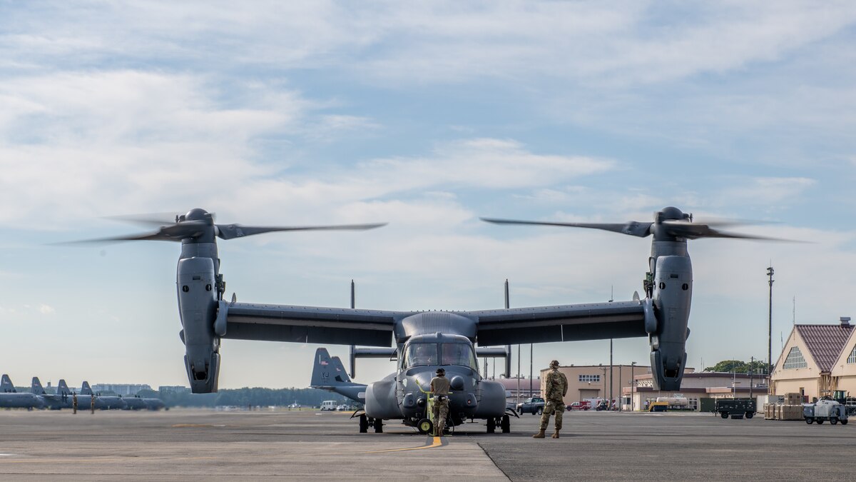 A CV-22 Osprey prepares to take
