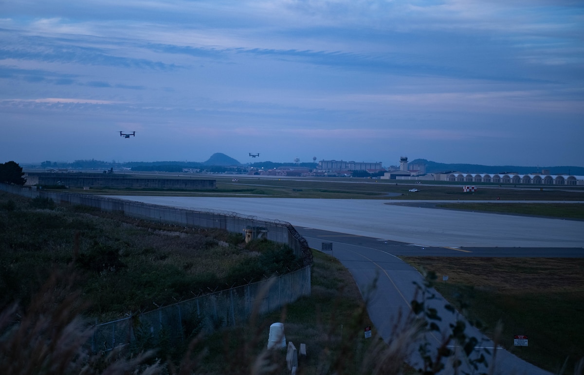 A CV-22 Osprey with the 21st Special Operations Squadron approaches a landing zone