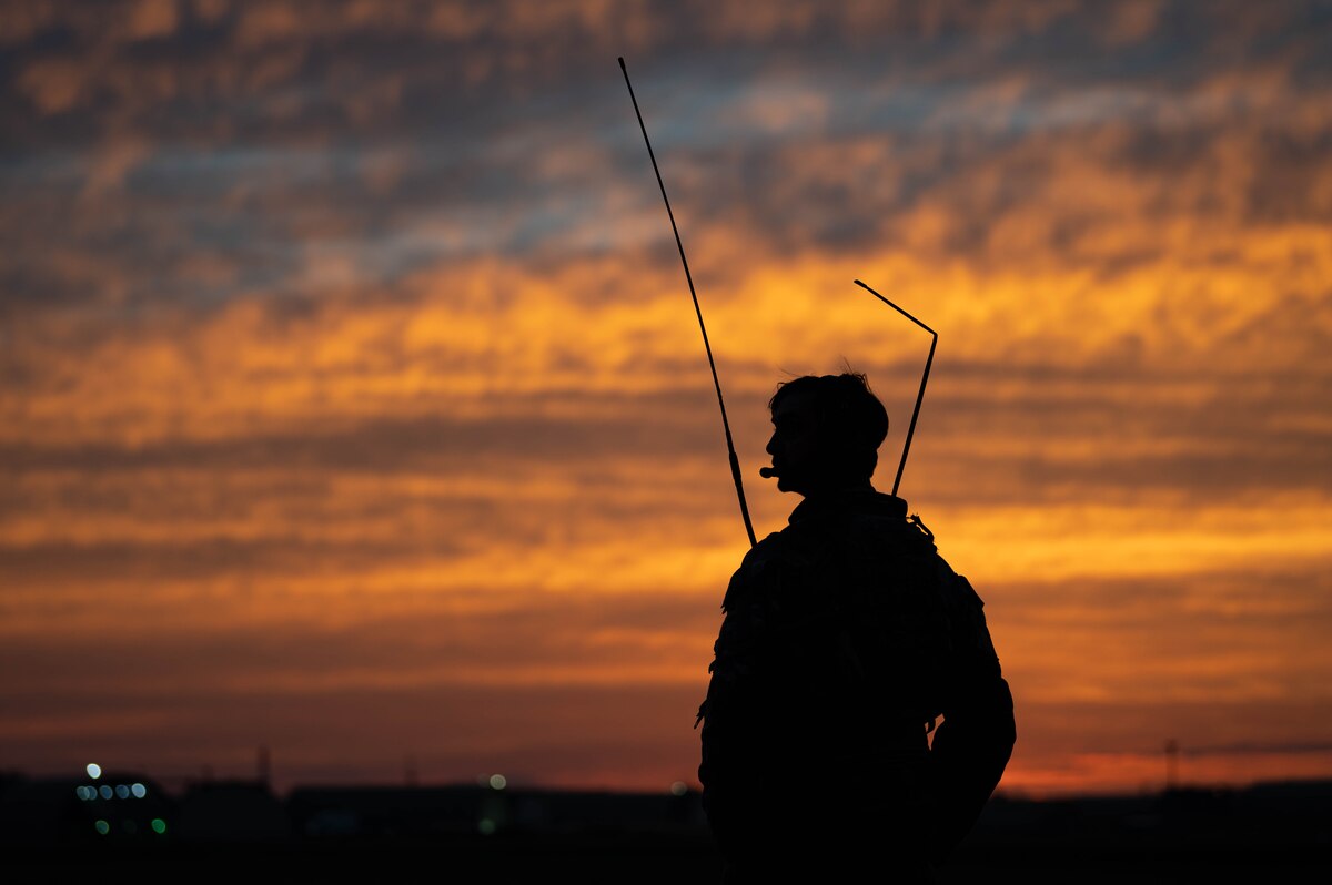 An operator participating in joint training between U.S. and Republic of Korea (ROK) special operations forces, awaits parachutists