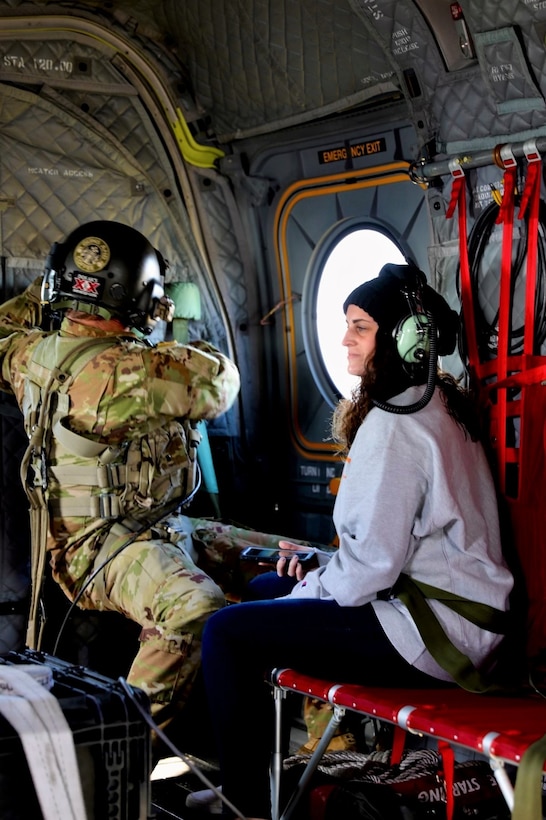 U.S. Soldiers with the 28th Expeditionary Combat Aviation Brigade host a Spouse Lift event for spouses of the brigade’s Soldiers. Spouses were given tours of the brigade’s flight facilities and flights in CH-47 Chinook and UH-60 Black Hawk helicopters as a token of appreciation for their support. The event was held at the brigade’s flight facilities at Muir Army Airfield at Fort Indiantown Gap and John Murtha Johnstown-Cambria County Airport at Johnstown. Participants at Fort Indiantown Gap were given flights around the greater Harrisburg, Hershey and Blue Mountain area. Participants at Johnstown were given flights around the scenic Laurel Highlands of the Alleghenies.