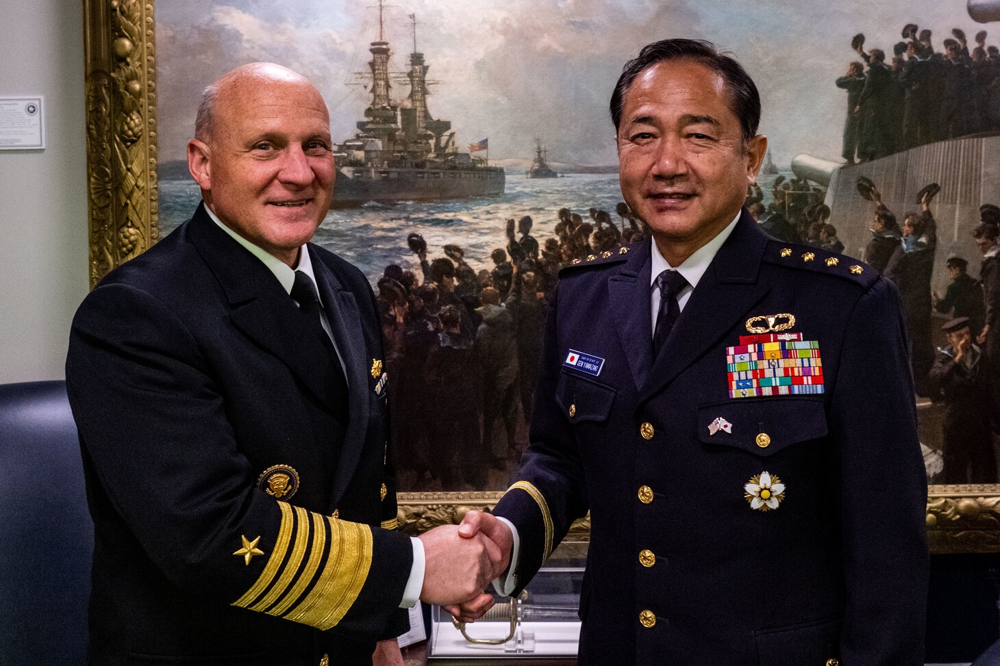 CNO and Japan Chief of Staff Joint Staff Meet Discuss Enhancing