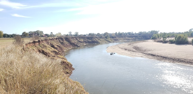 Figure 3. Brazos River, near Richmond, TX bank erosion site.