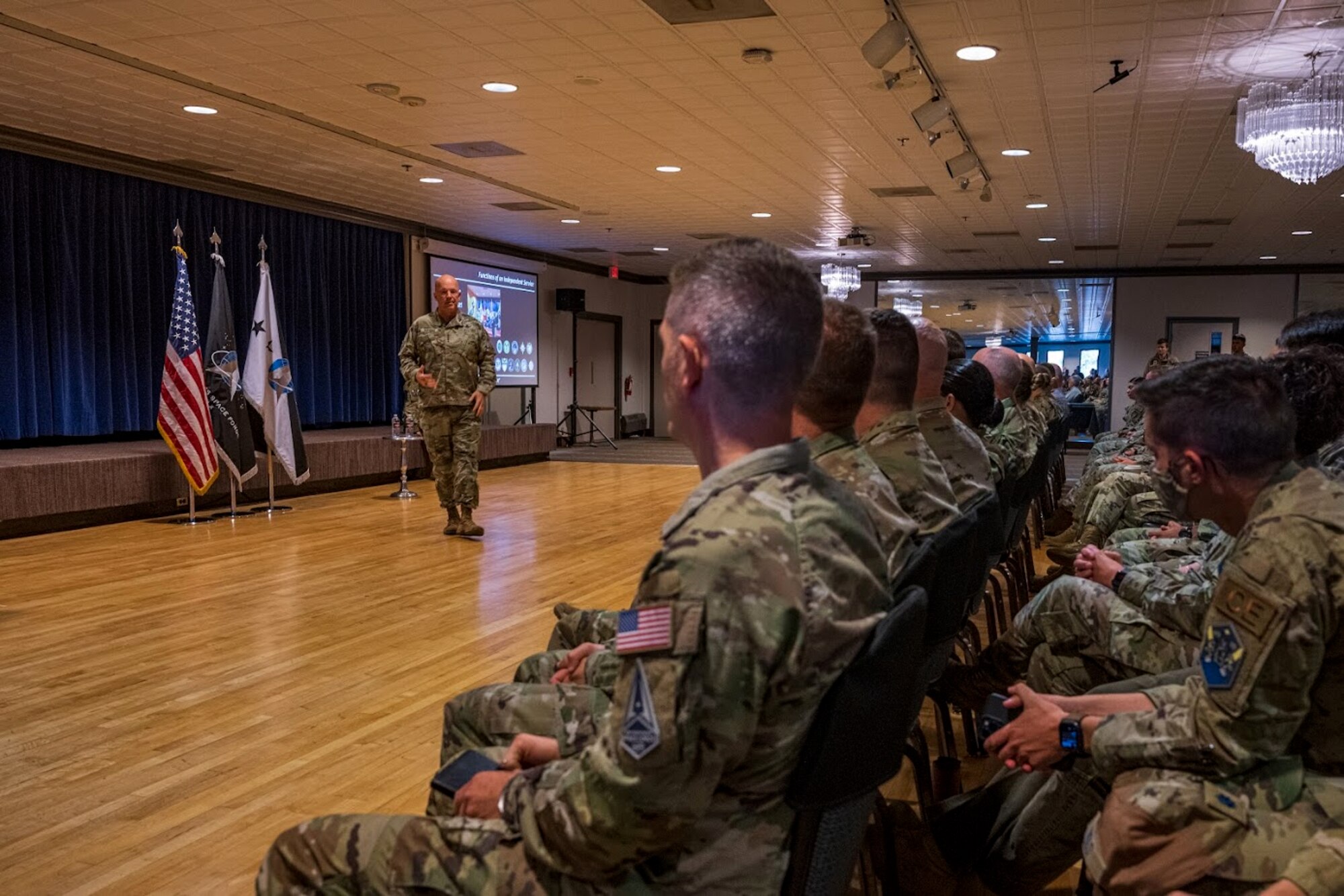 Gen. Raymond speaking at his all-call