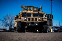A 91st Security Forces Squadron High Mobility Multipurpose Wheeled Vehicles (HMMWV) prepares to depart for the launch facility during Exercise Bully Vigilance, at Minot Air Force, North Dakota, Oct. 13, 2022. Exercises like BV provide training opportunities for components, units and task forces to deter, and if necessary defeat, a military attack against the United States and to employ forces as directed by the President. (U.S. Air Force by Senior Airman China Shock)