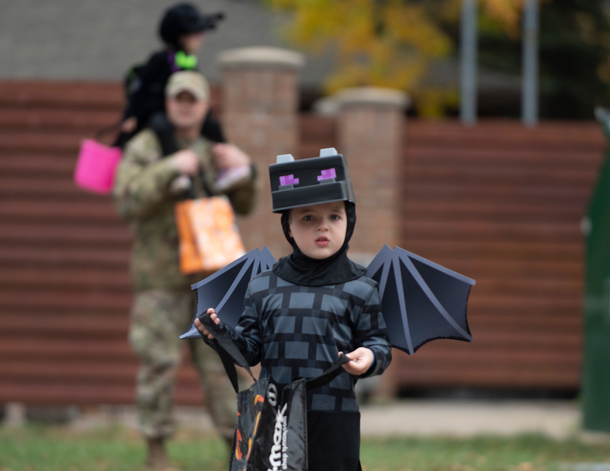 U.S. Air Force Airmen from the 133rd Airlift Wing handed out candy during a Halloween parade in St. Paul, Oct. 16, 2022.