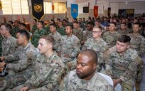 Mexican Secretariat of National Defense military personnel and U.S. Soldiers, assigned to Joint Task Force Civil Support, attend an operational-overview brief as part of the integration phase during exercise Fuerzas Amigas 2022 on Campo Militar Reynosa, Mexico Oct. 17, 2022. Exercise FA22 is a binational disaster-response exercise between the U.S. and Mexican militaries Oct. 17-21, along the U.S.-Mexican border. The purpose of this annual exercise is to improve readiness and strengthen the two nations’ cooperative relationship. U.S. Army North, through Joint Task Force Civil Support will serve as the command-and-control element directing U.S. troops conducting a natural disaster response exercise alongside Mexican military forces. (U.S. Navy photo by Mass Communication Specialist 1st Class Michael H. Lehman)