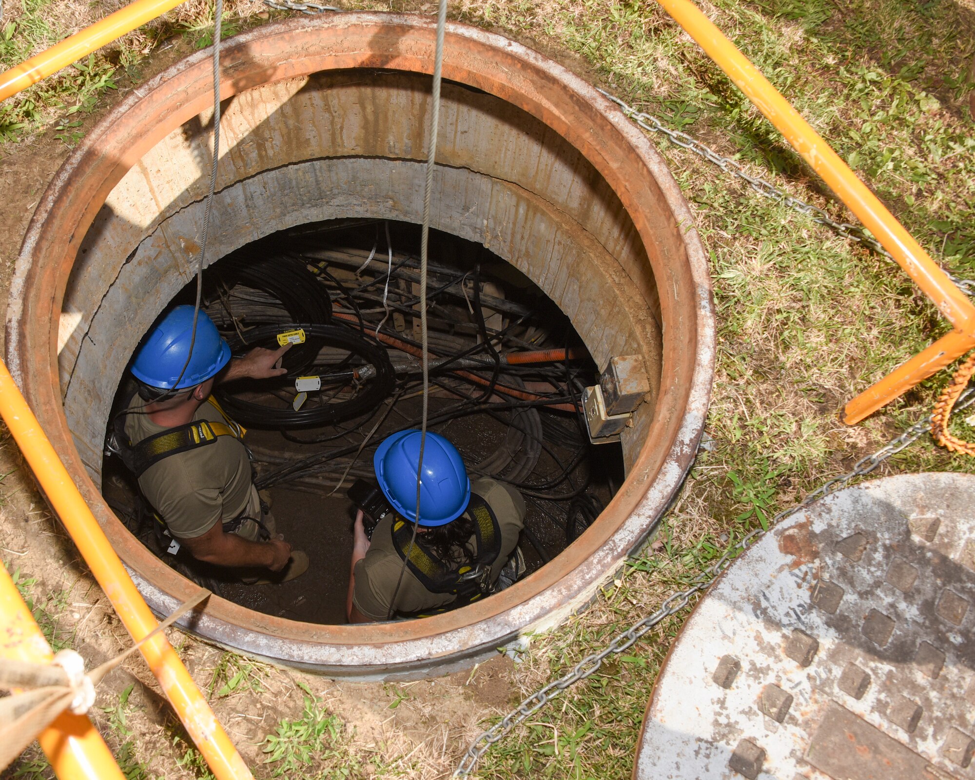 Photos of the 217th Engineering Installation Squadron engaging on geobasing project at the 183d Wing