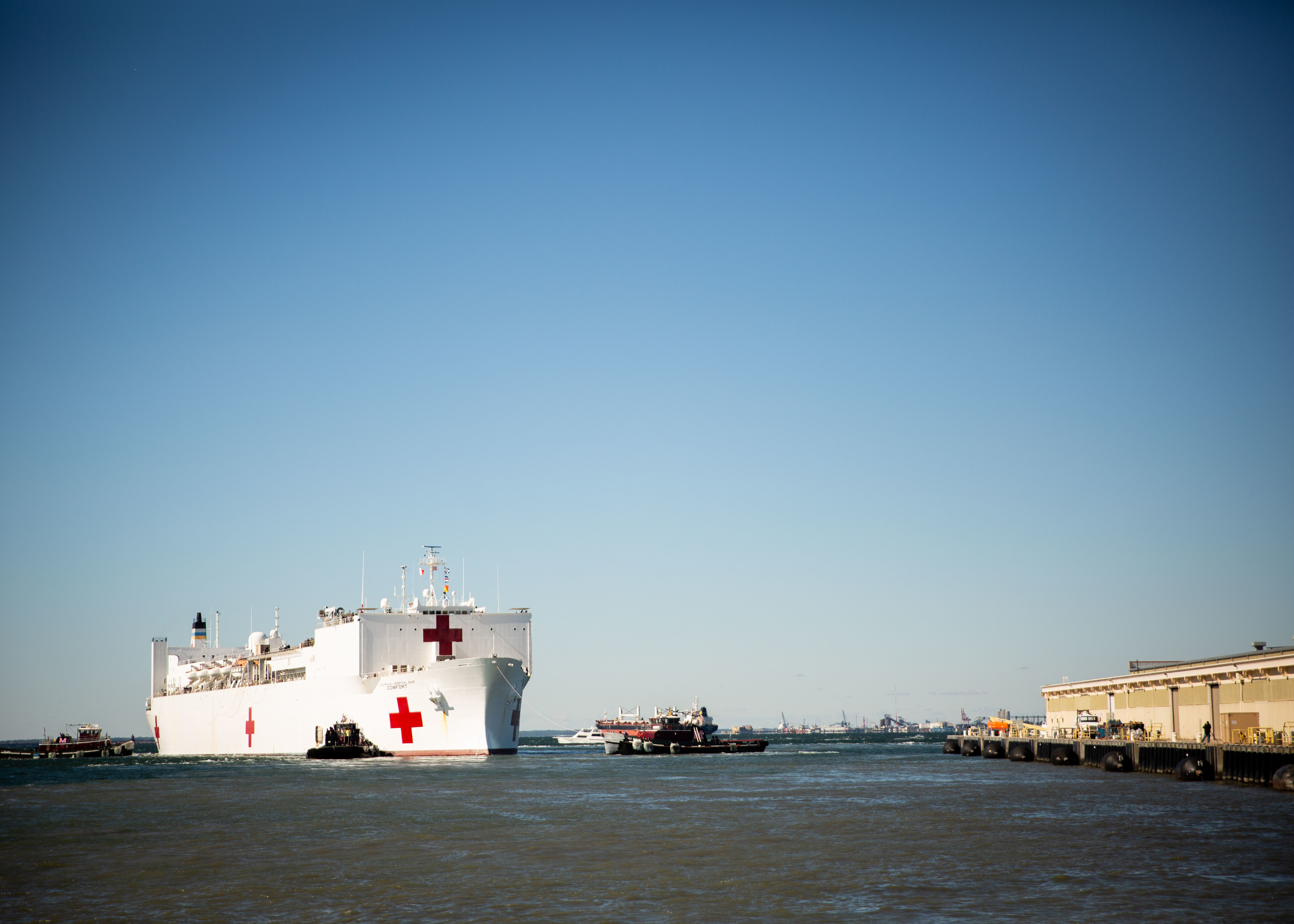 USNS Comfort (T-AH 20) departs Naval Station Norfolk to begin ship support for Continuing Promise 2022