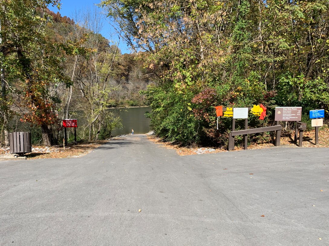 The U.S. Army Corps of Engineers Nashville District announces that portions of Kendall Campground and Day Use Area, to include its boat ramp and roadway along the riverside campground, are closing for repairs Oct. 24, 2022, through early April 2023 to rehabilitate flood damage sustained in February 2019. (USACE Photo by Codey Hensley)