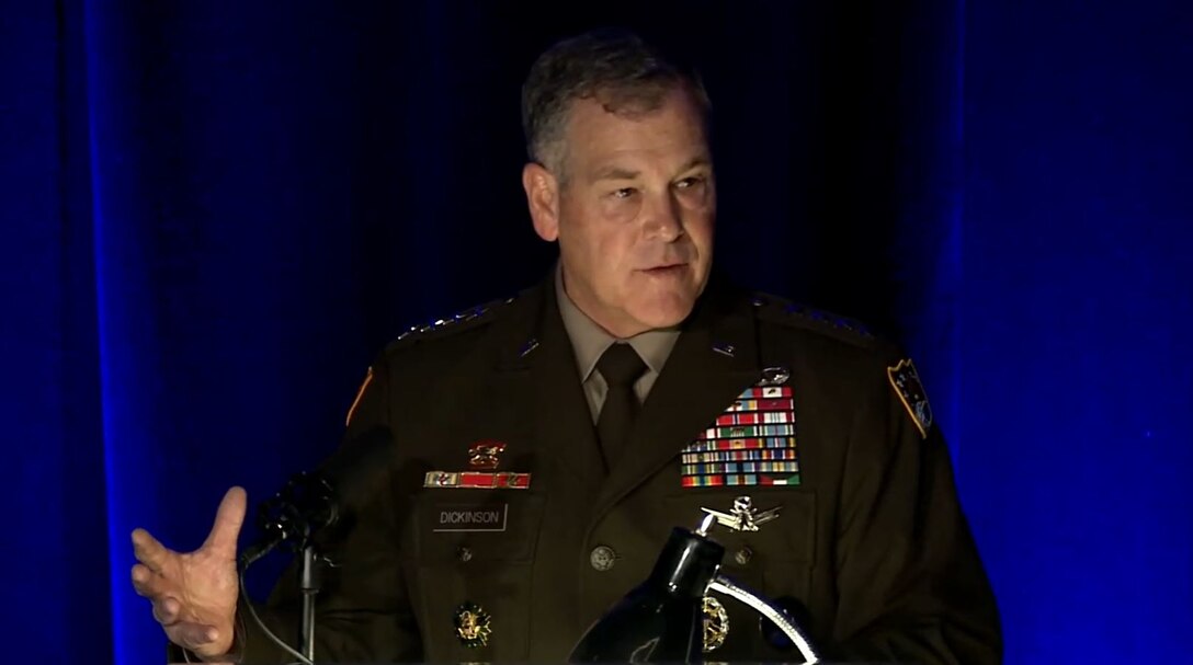 U.S. Army Gen. James Dickinson, U.S. Space Command commander, highlighted the importance of innovation and industry partnerships at the 2022 Armed Forces Communications and Electronics Association Space Industry Days conference in Los Angeles, Calif., Oct. 20, 2022.