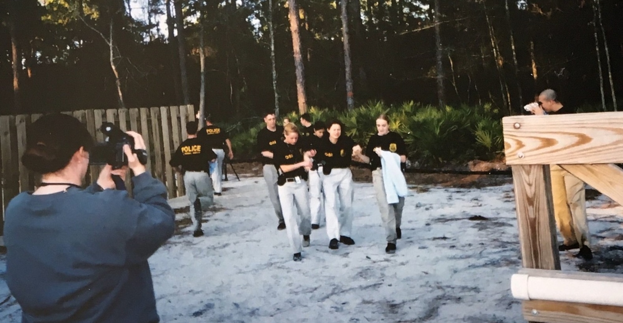AFSIA Class 301 during Oleoresin Capsicum (better known as pepper spray) training at the Federal Law Enforcement Training Center, Glynco, Ga. (Photo courtesy SA Jennifer Holland)