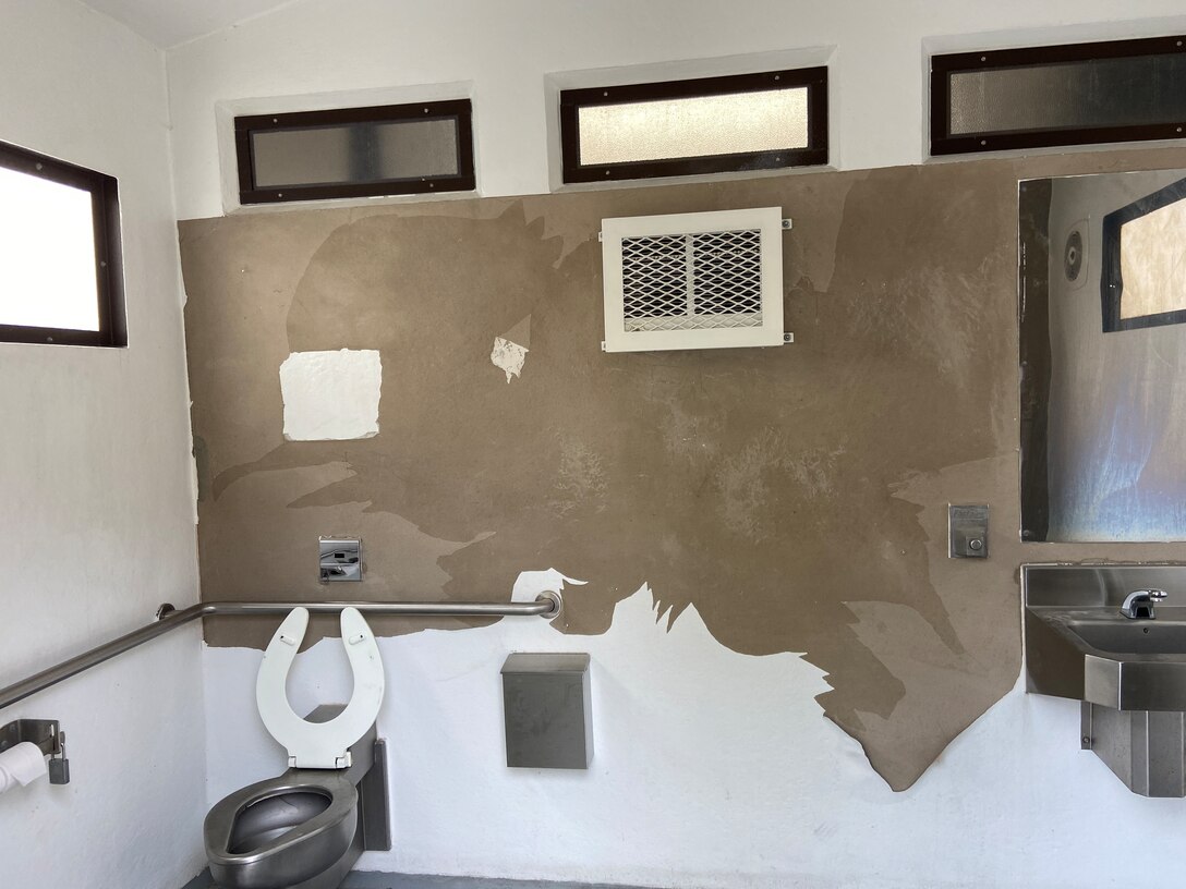 Over the past several weeks, there has been significant increase in vandalism at the Chestnut Park restrooms. Individuals have been peeling off the wallpaper and have attempted to remove the sinks.