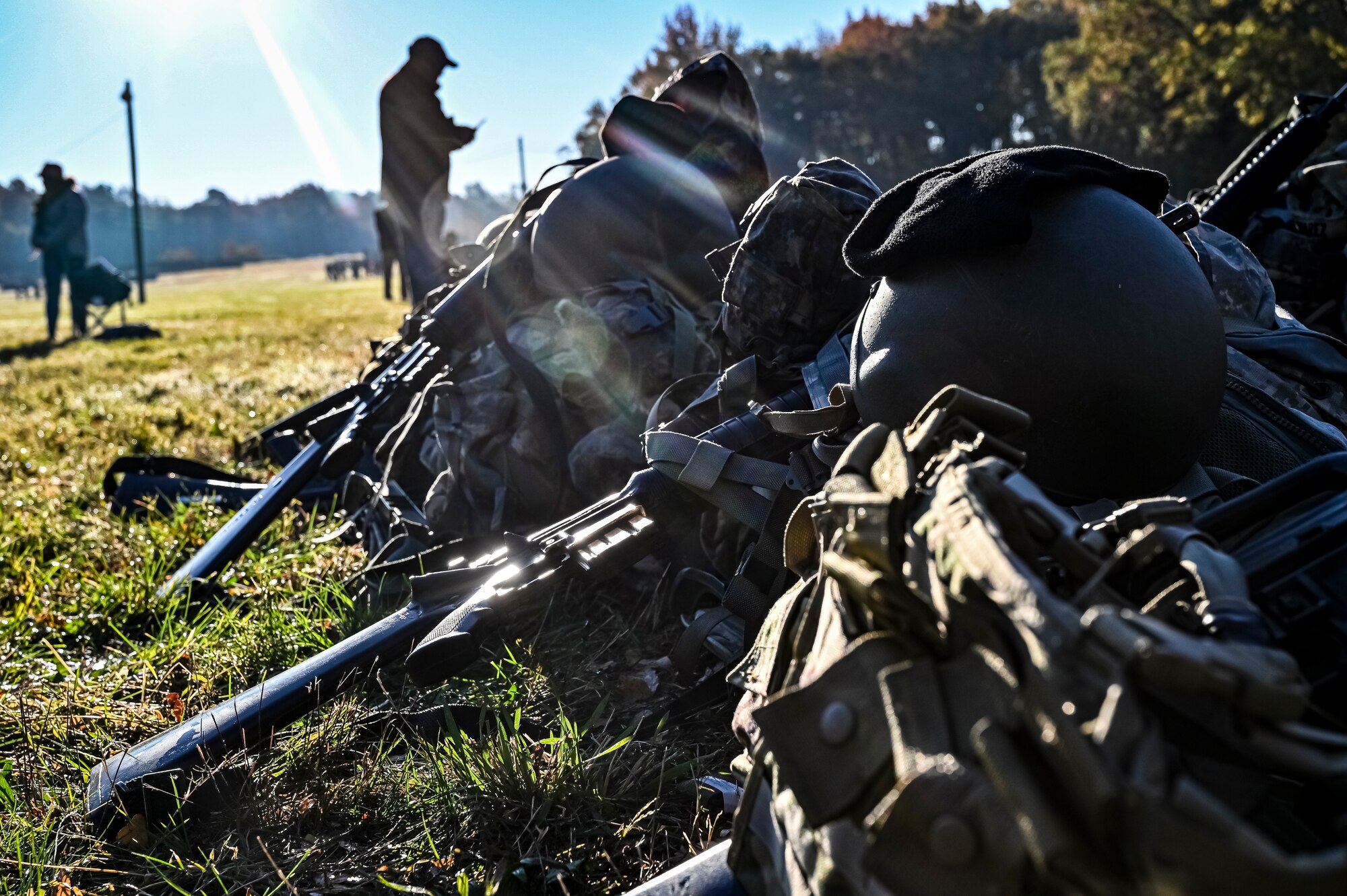 U.S. Army ROTC Cadets assigned to the U.S. Army Cadet Command 2nd Brigade compete during the Ranger Challenge at Joint Base McGuire-Dix-Lakehurst, N.J. on Oct. 22, 2022.The competition is conducted over two days on a non-tactical course. The mission is to challenge Cadets' mental and physical toughness and to develop leadership while fostering teamwork and esprit-de-corps. Teams participate in nine graded events, each team is awarded points based on how well they perform in each event. The best team in each event is awarded a trophy for being the first, second, and third place teams. The number one team is The Ranger Challenge Winner for that year.