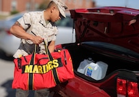 Ready Marine Corps- Marine packing car