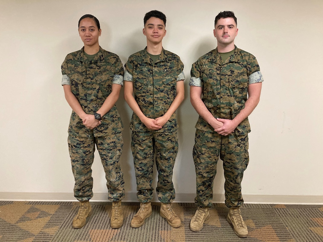 Congratulations to PFC Jadelyn Kaleohano, LCpl Jorge Gonzalez, and LCpl Samuel Dings, who have all taken the next step in their careers as Marines by completing Lance Corporal Seminar 1-23.