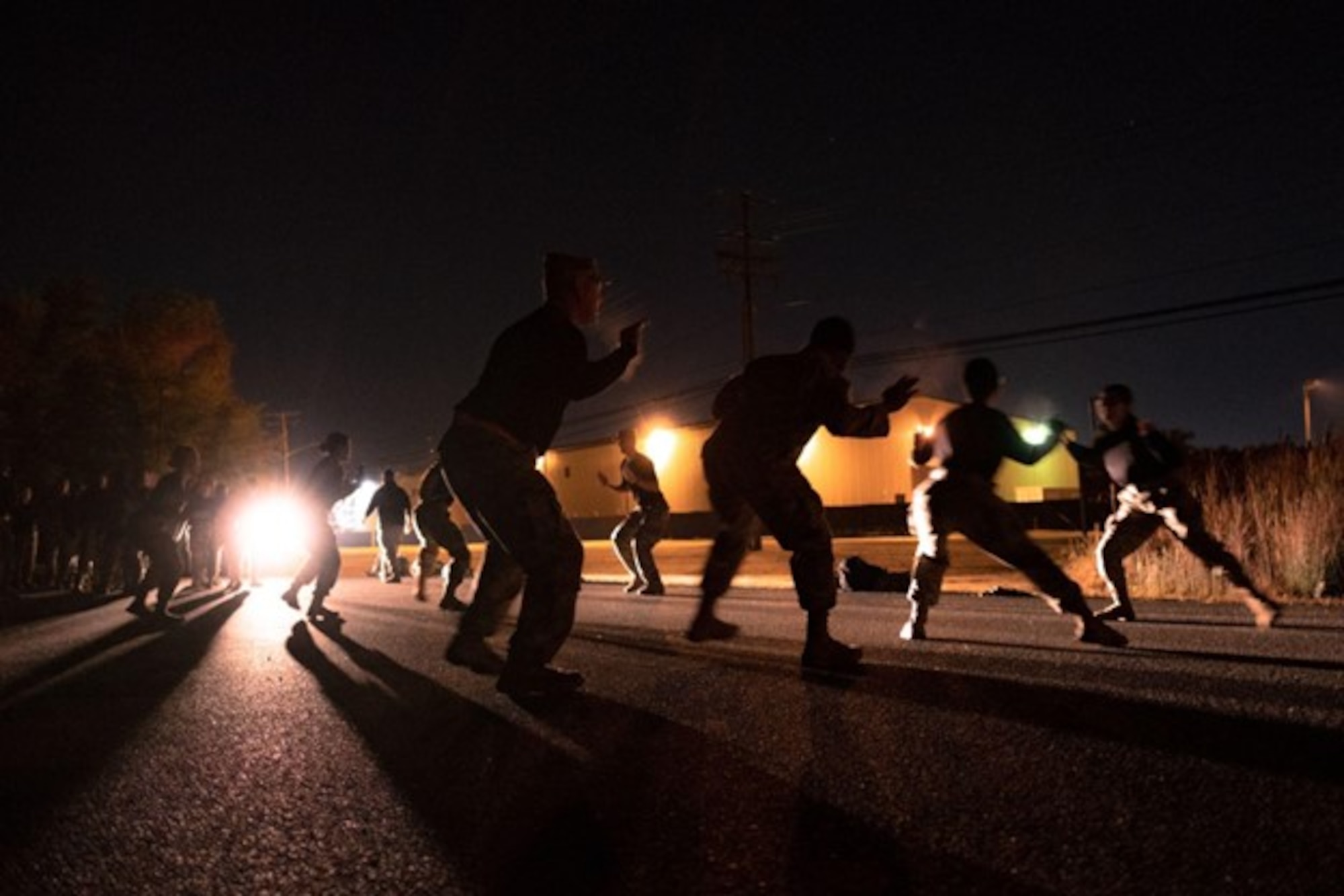 Soldiers perform side steps