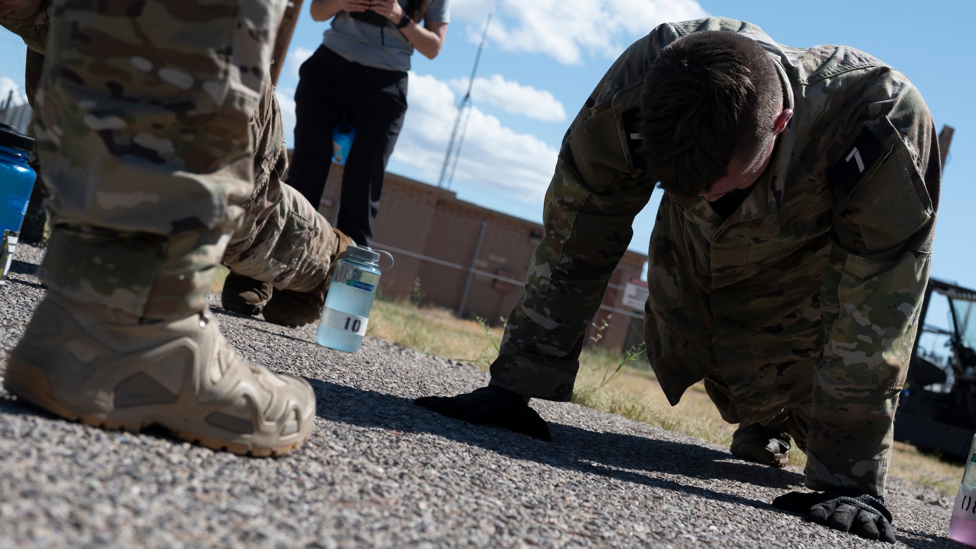 Pictured above is a man in the push-up position.