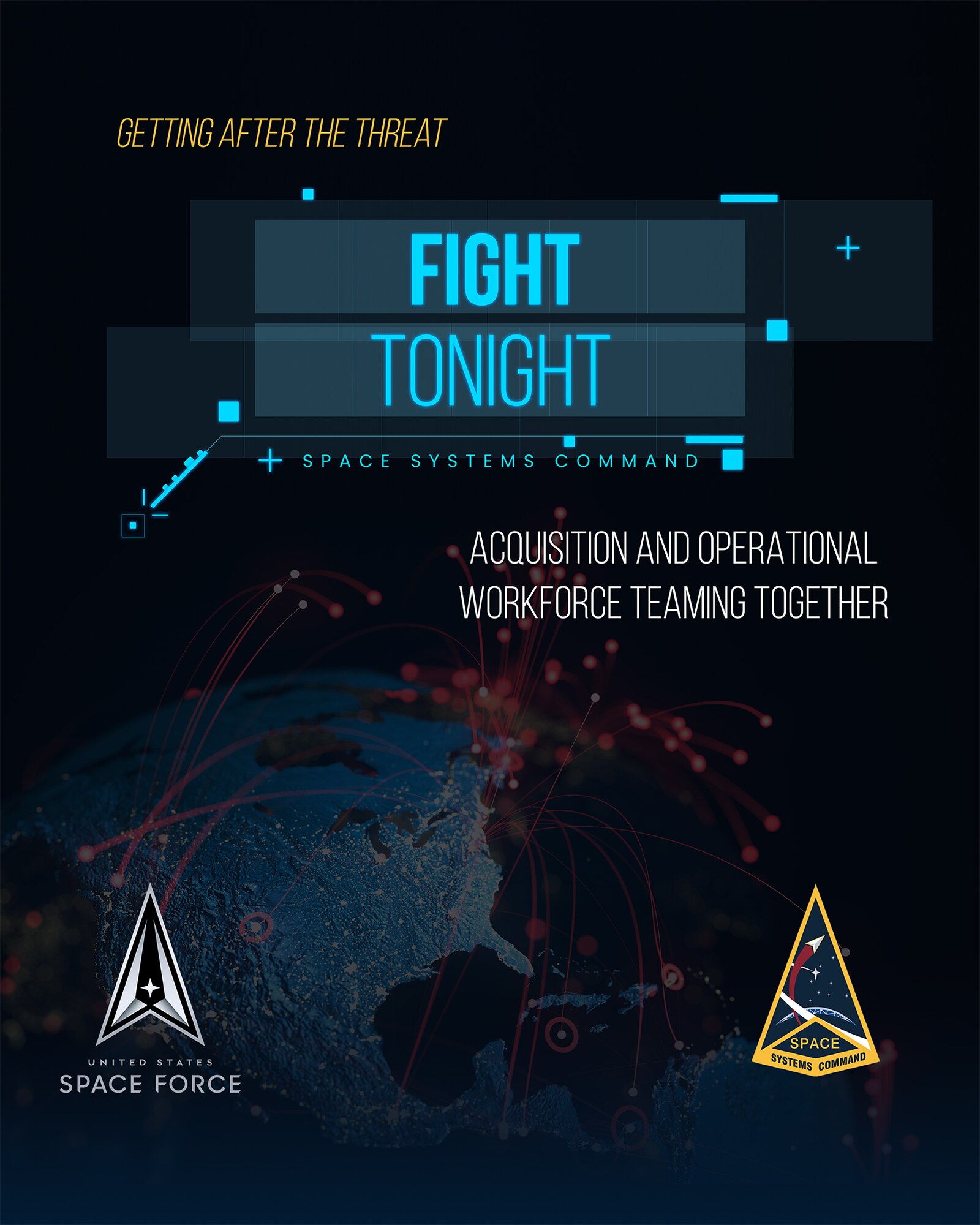 Space Systems Command recently held its first ‘Fight Tonight’ competition at Los Angeles Air Force Base, California, to explore Guardians’ innate warrior mindset to advance the U.S. Space Force’s posture against space threats. Each input, while paying close attention to the advancements of space technology, fundamentally played an essential role in nurturing a force that is fully entuned with cultivating an operational mentality. (U.S. Space Force graphic by Space Systems Command)